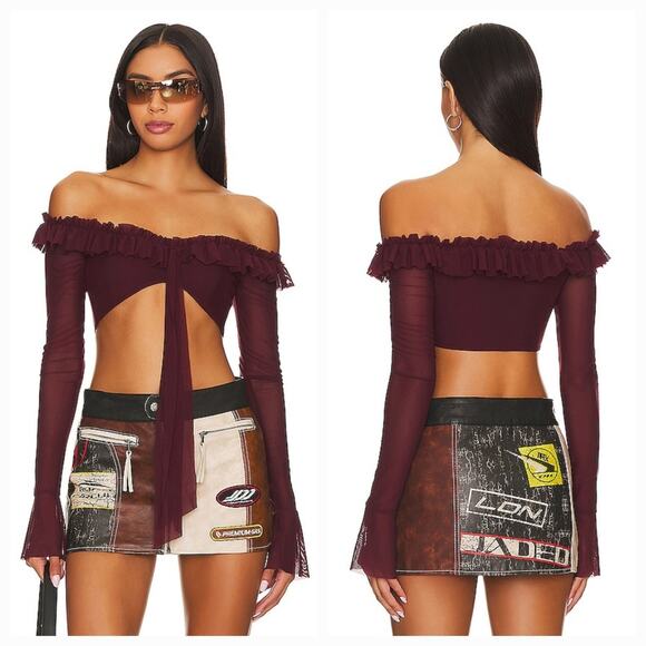 MAJORELLE Tops - MAJORELLE Monique Crop Top in Plum Purple Large